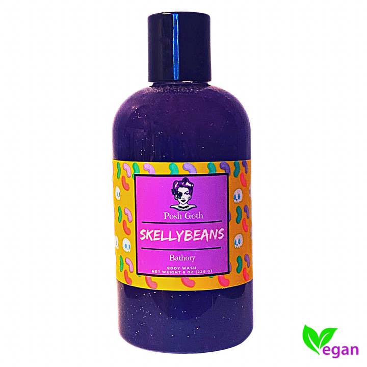 Skellybeans Body Wash – Peach, Cherry and Vanilla | Goth Beauty | Witchy Bath and Body for wholesale by Posh Goth