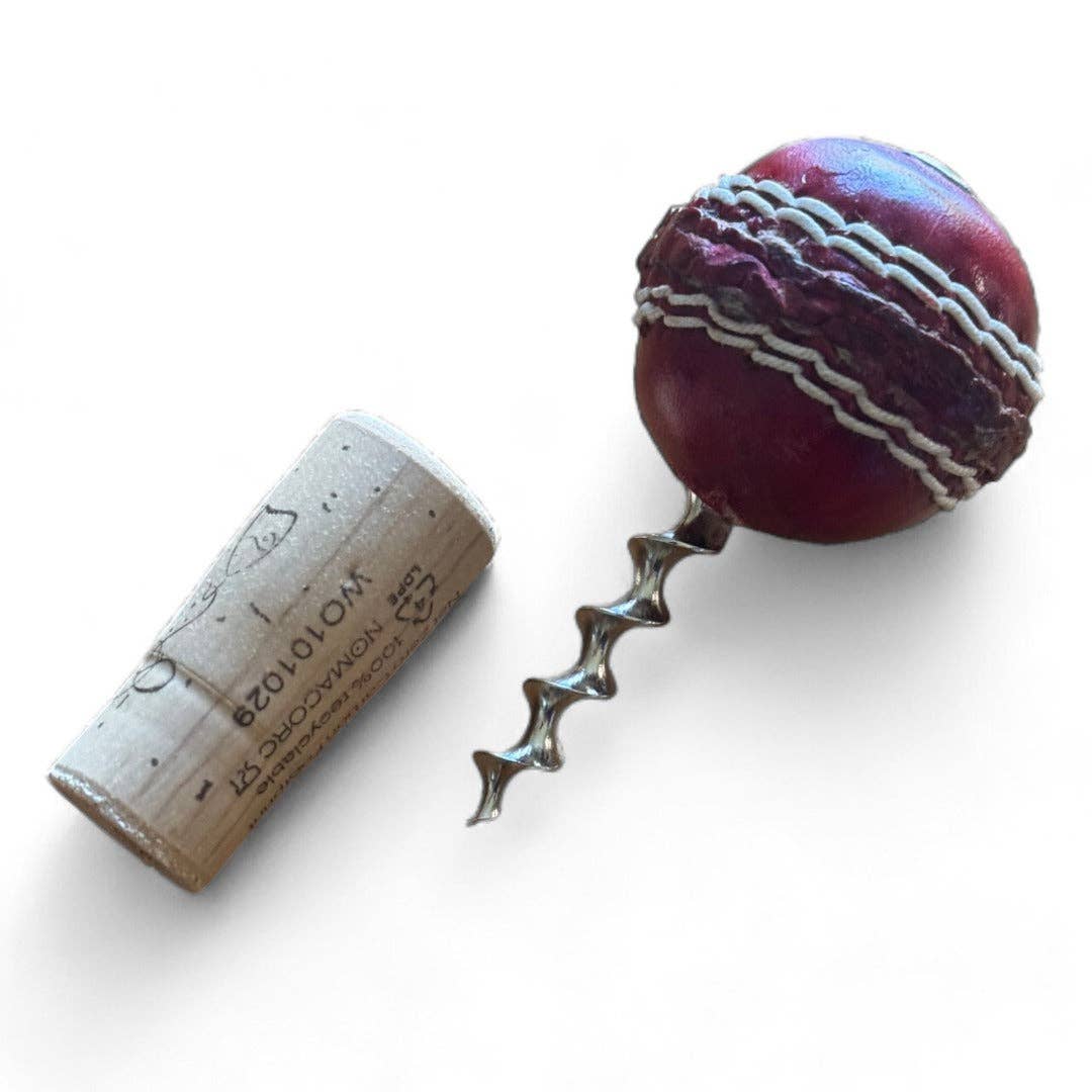 SPORTGIFTZ – wholesale Bottle/wine opener – CRICKET-GIFTS - Mini Cricket Ball Wine Opener | Hand Made in UK | 4cm Ball & Metal Auger | Easy Wine Cork Removal | Not for Synthetic Corks0