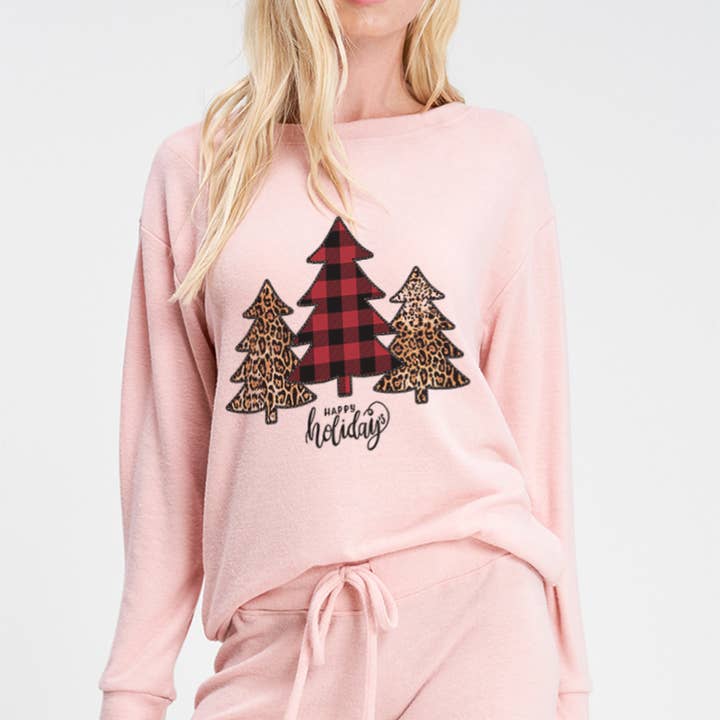 Leopard Plaid Trees Loungesett för kvinnor för wholesale av Phil Love