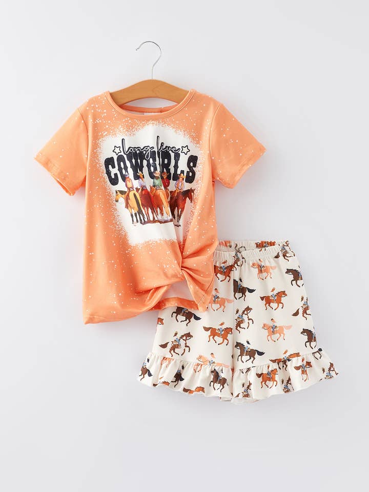 Western Girls Print Outfits Set for wholesale by Rylee Faith Designs