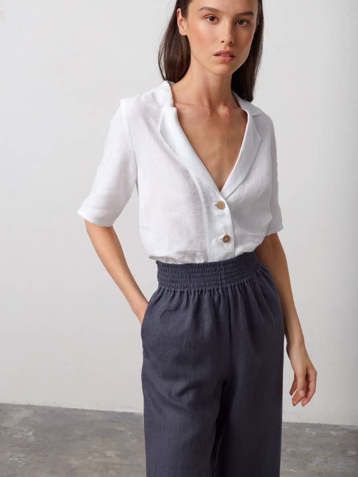 Riley hørbukser med vidde og høj talje for engroshandel hos Love and Confuse