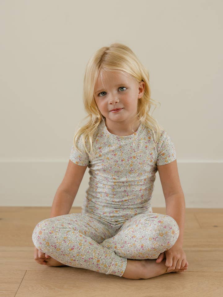 Short Sleeve PJ Set in Petal Garden for wholesale by Plain Jane