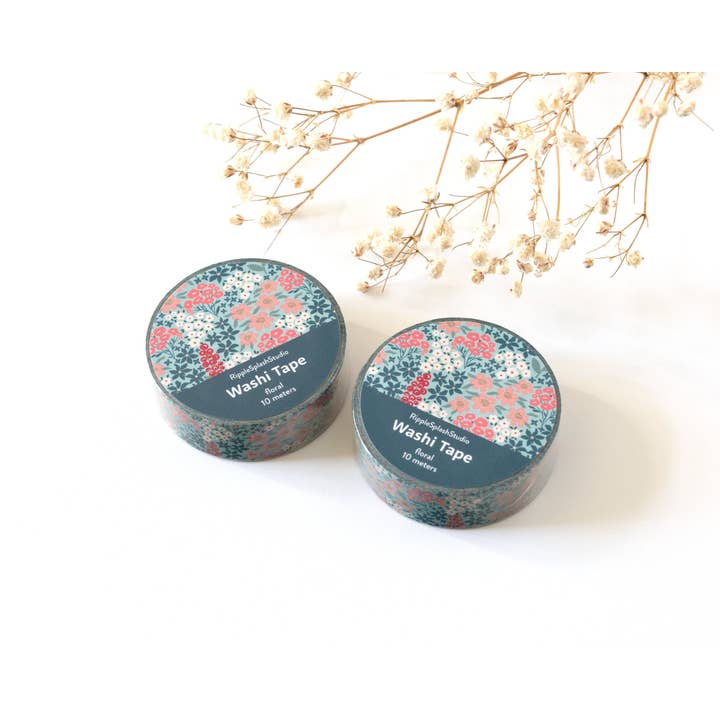 RippleSplash Studio – Fita Washi por atacado – Fita Washi Floral - 15mm x 10m6