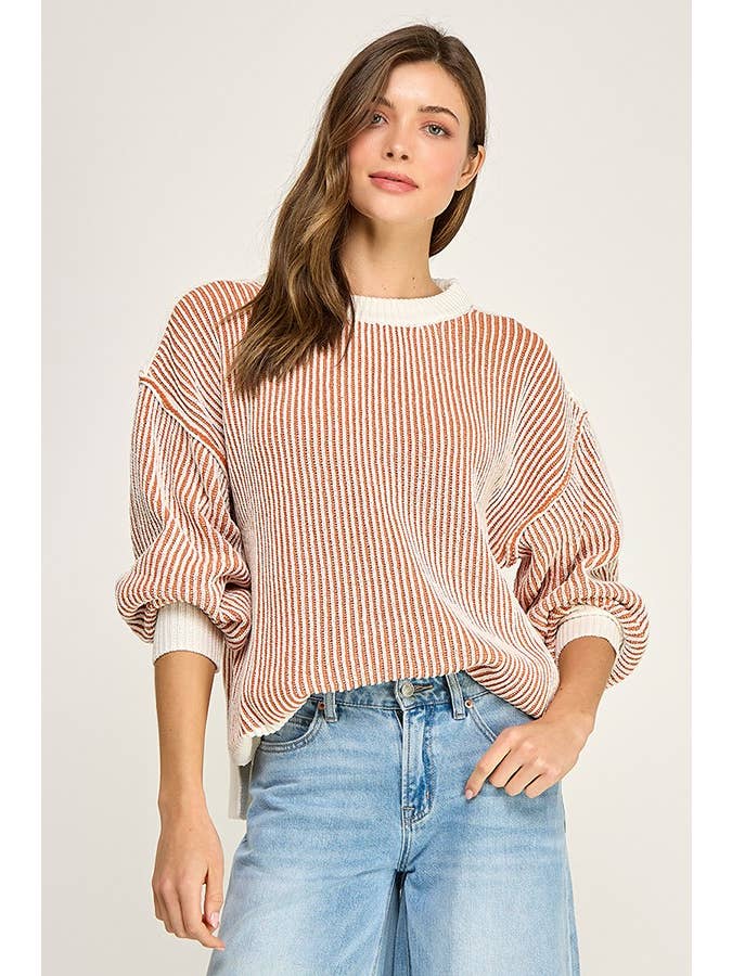 Miss Love - Wholesale Knit Sweater - Women's - Super Soft Strip Sweater40