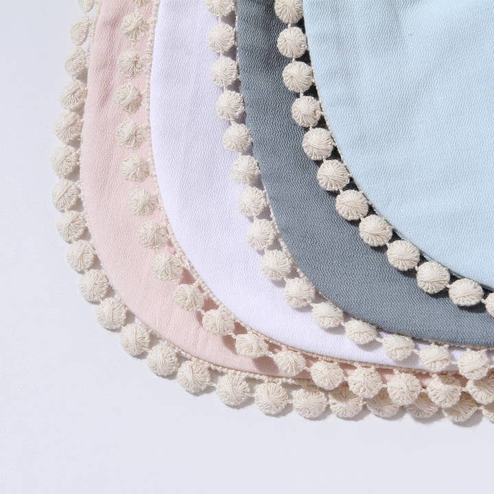 Little Trendy - Vente Bavoir - bébés - Ensemble bavoir et bandeau en dentelle de bambou doux pour nouveau-né8