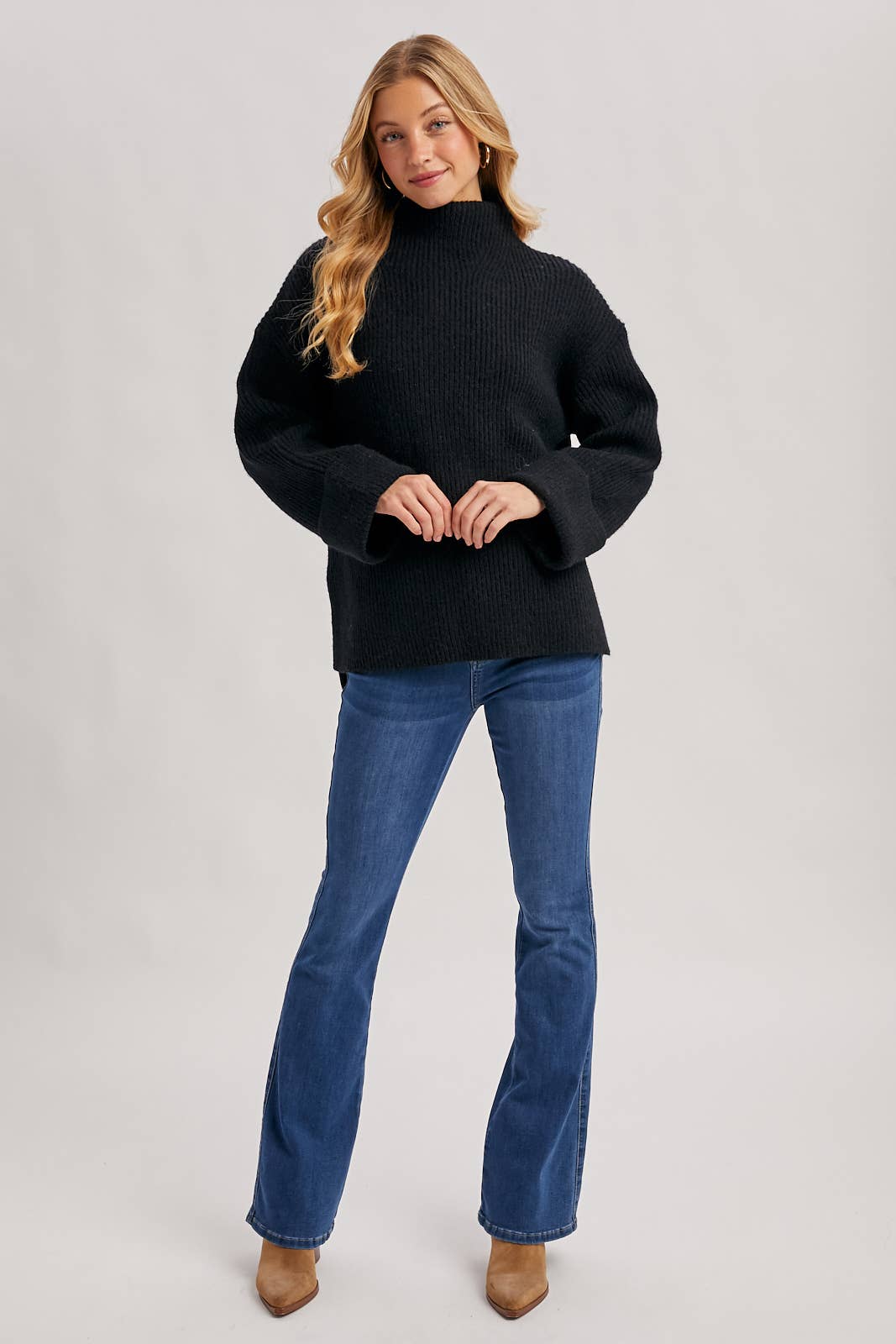 Bluivy - Wholesale Knit Sweater - Women's - FUNNEL NECK OVERSIZED PULLOVER16