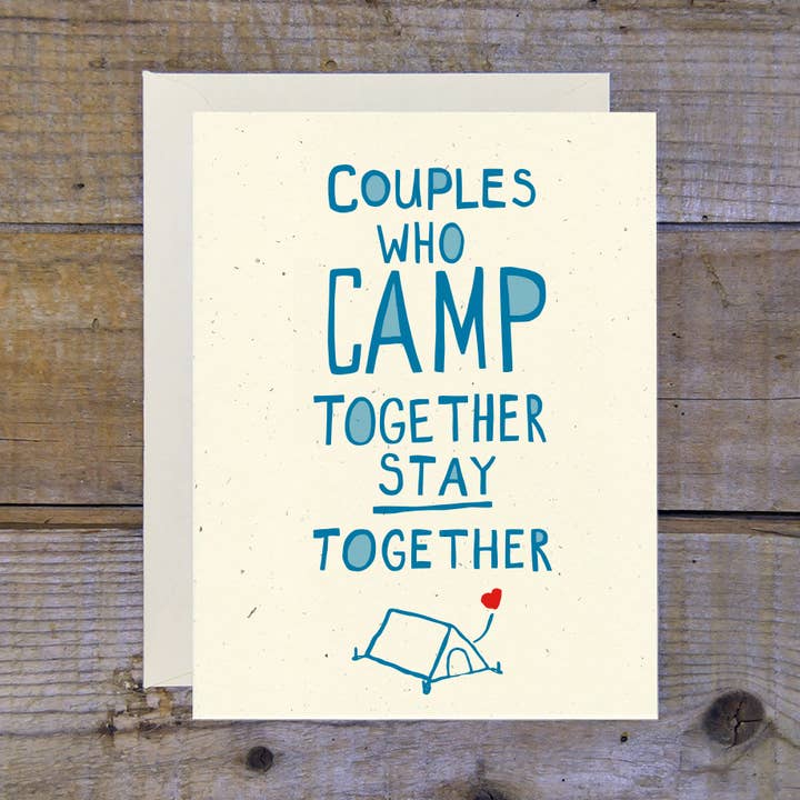 Couples Who Camp Together Card for wholesale by Troy Cloth & Paper
