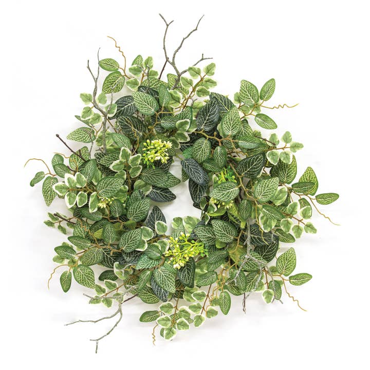 Mixed Ivy & Vine Candle Ring - 6" for wholesale by Saybrook Lane