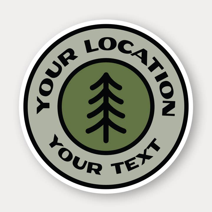 Forest Circle Badge with Name Drop for wholesale by Squatchy