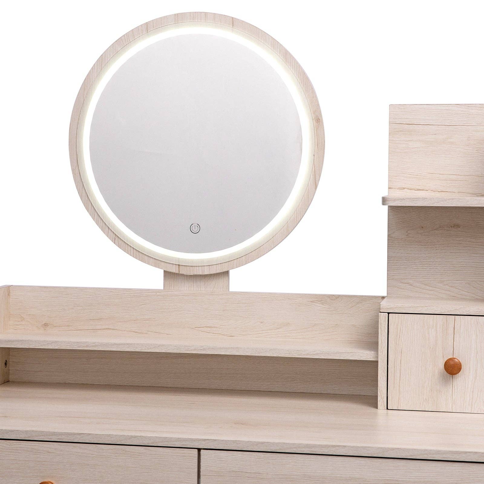39F Inc. - Wholesale Vanity Mirror - CRAZY ELF Vanity Table with LED Mirror & Cushioned Stool4