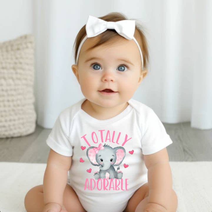 Totally Adorable Elephant Girls Baby Onesie for wholesale by AvaryMaeInspirations