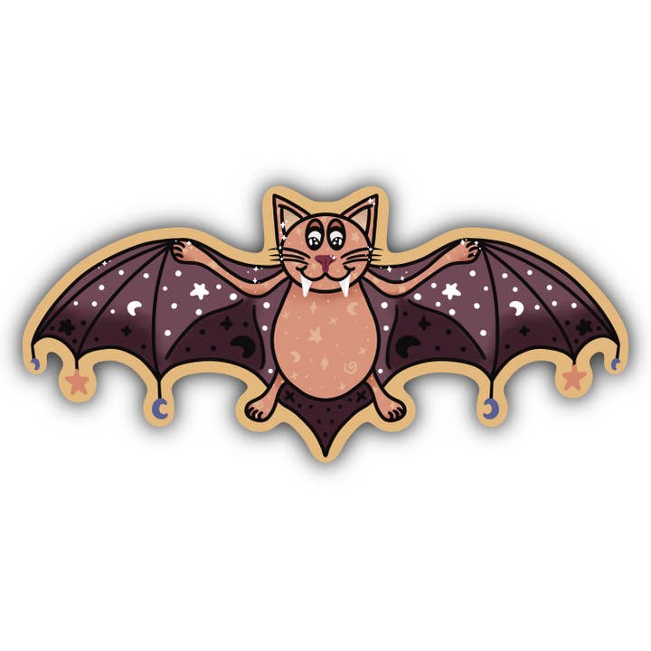 Bat Cat - Sticker en vinyle pour la vente par Amanda Eiden