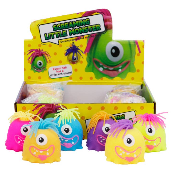 ASSORTED Noodle Hair Monster Fluffy Slime Filled Squishy for wholesale on Faire1