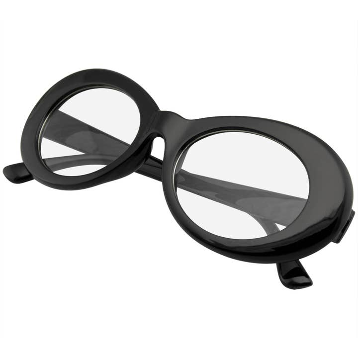 Emblem Eyewear - Vendita all'ingrosso Occhiali da vista - Unisex - Retro Flat Round anni '90 Fashion Clout Occhiali ovali Trasparente1