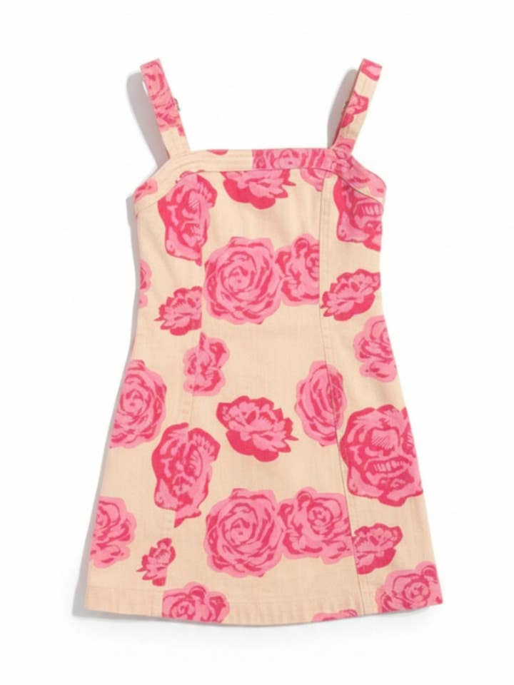 Wild Roses Denim Dress for wholesale by Finding Foxtale