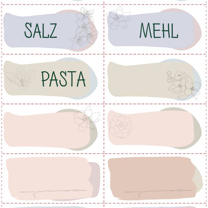 DecoristArt - Vendita all'ingrosso Etichetta per alimenti/bevande - 57 etichette per barattoli di spezie pastello per organizzazione cucina, tedesco4