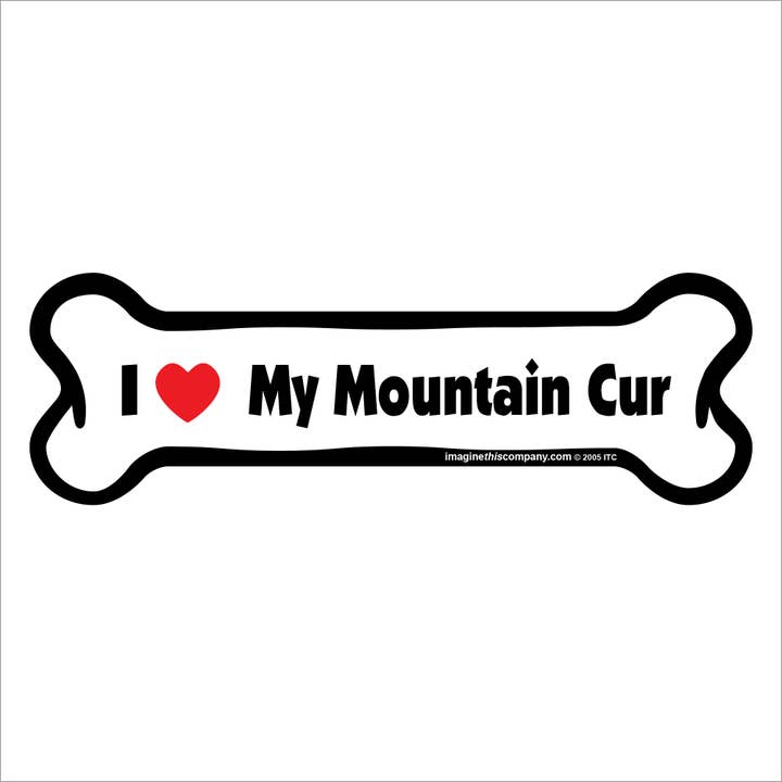 Amo il mio Mountain Cur - Calamita per auto a forma di osso per la vendita all'ingrosso da parte di Imagine This Company