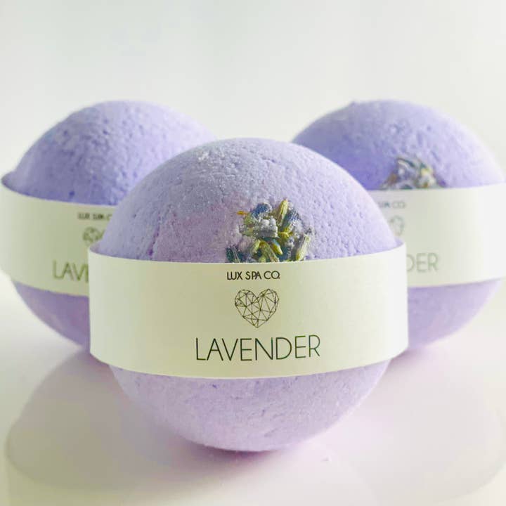 Lavender Bath Bomb for wholesale by Lux Spa Co.
