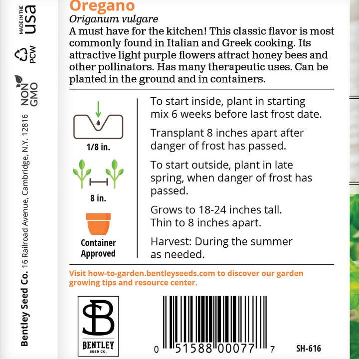 Bentley Seed Co. - Wholesale Plant Seeds - Oregano Seed Packets1