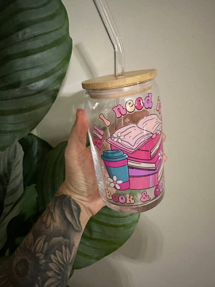 All I need is book and coffee glass for wholesale by The Wild Flower Boutique