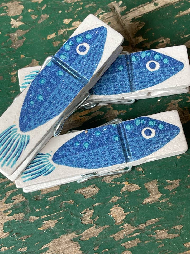 Pinces à sachets de chips en forme de poisson bleu tropical pour la vente par NanCBeeCreations