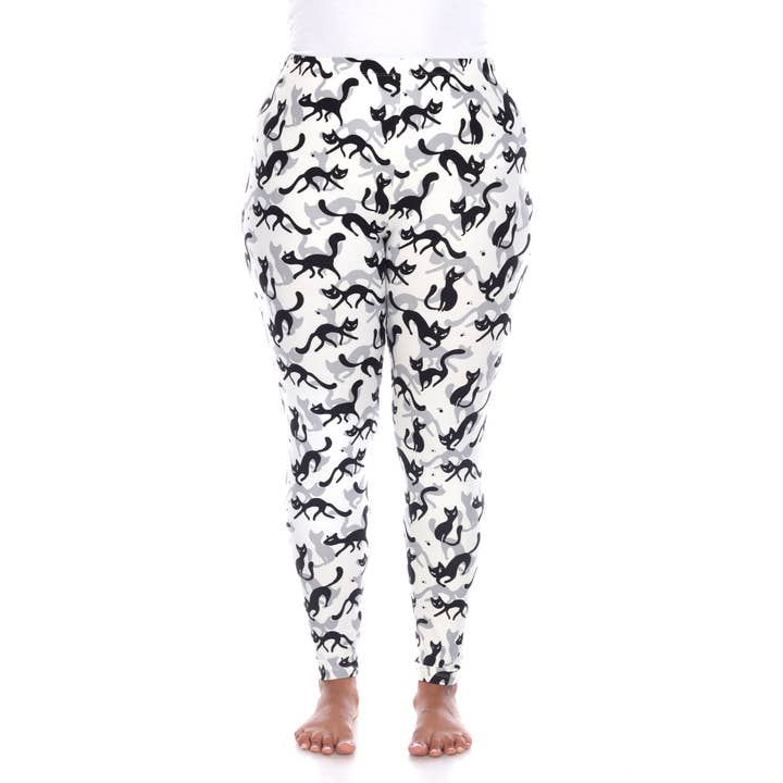 WHITE MARK - Wholesale Fashion Leggings - Women's - Plus Size Super Soft High-Rise Cat Printed Leggings5