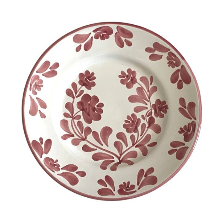 Ceramic plate red floral print - Maria for wholesale by Molleni