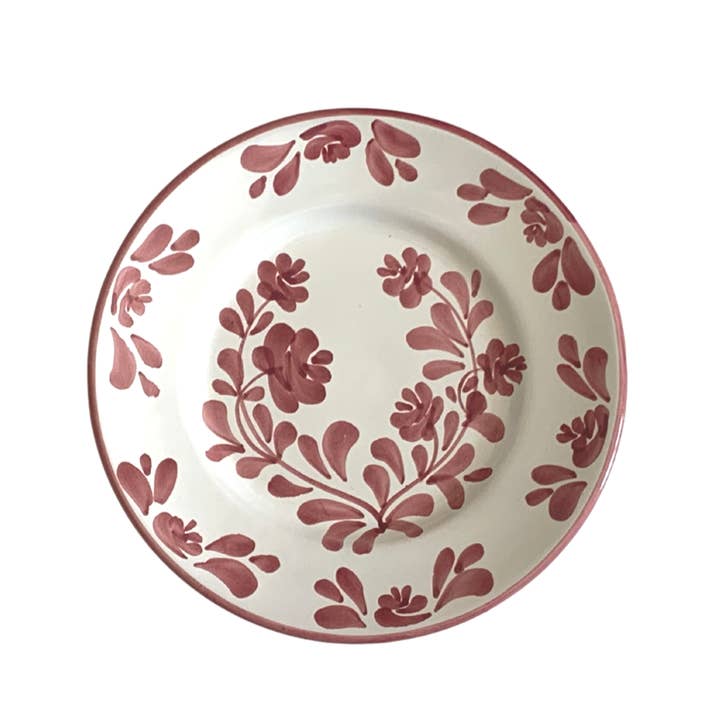 Molleni - Wholesale Dinner Plate - Ceramic plate red floral print - Maria