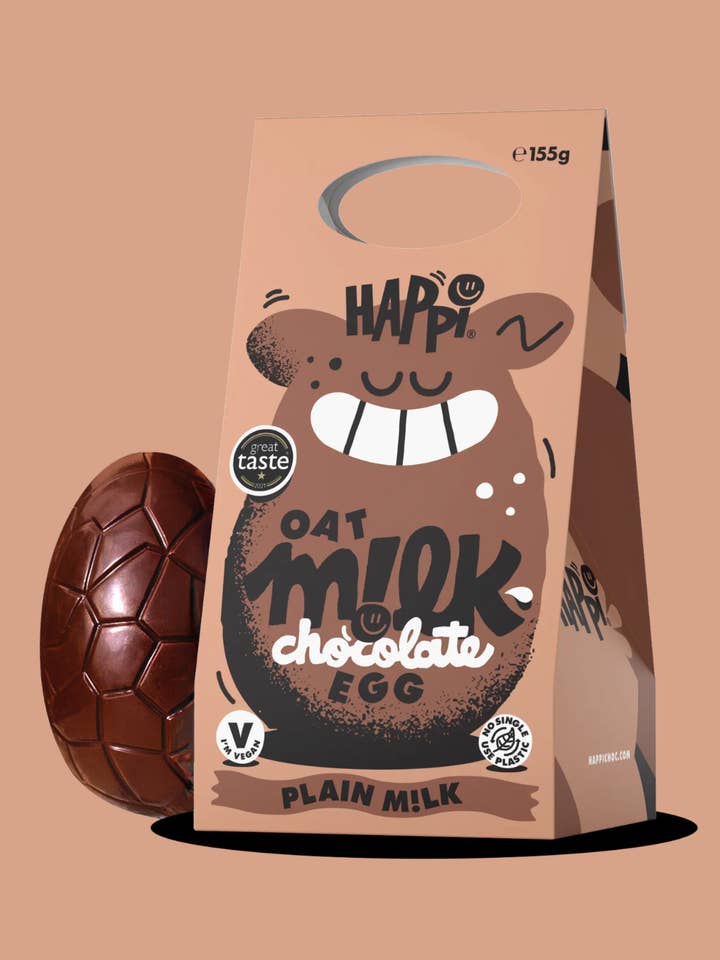 HAPPi Oat M!lk Chocolate Plain M!lk Easter Egg 155g for wholesale by Happi