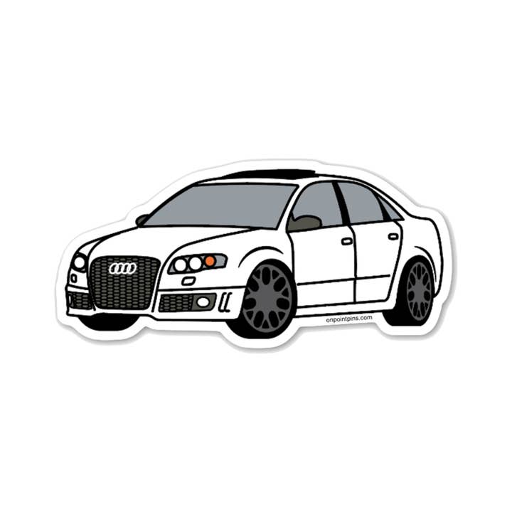 On Point Pins - Venta al por mayor Pegatina - Adhesivo de vinilo troquelado Audi RS4 (blanco)