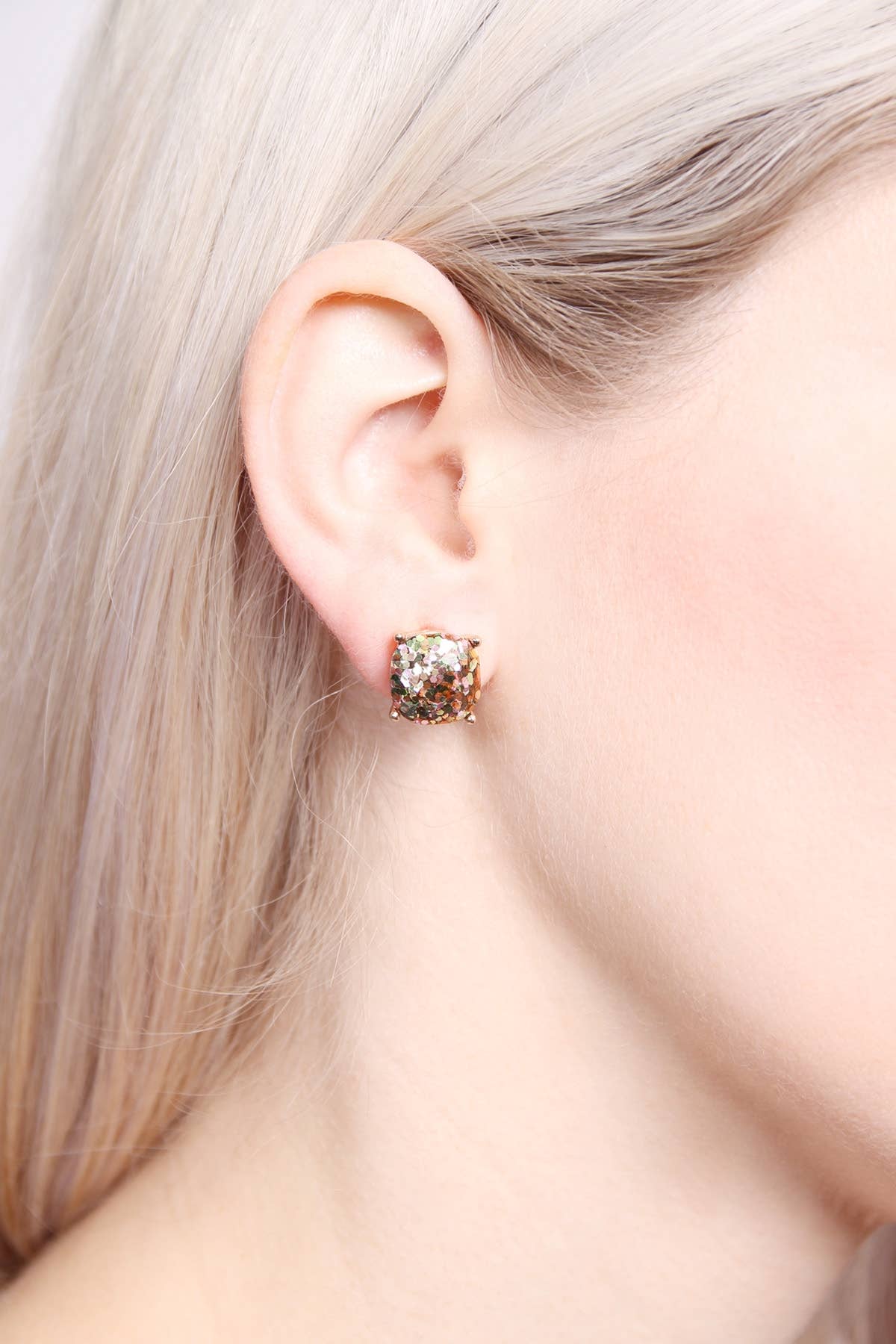 MYS Wholesale Inc - Wholesale Stud/Post Earrings - Shiny Cushion Glitter Earring11