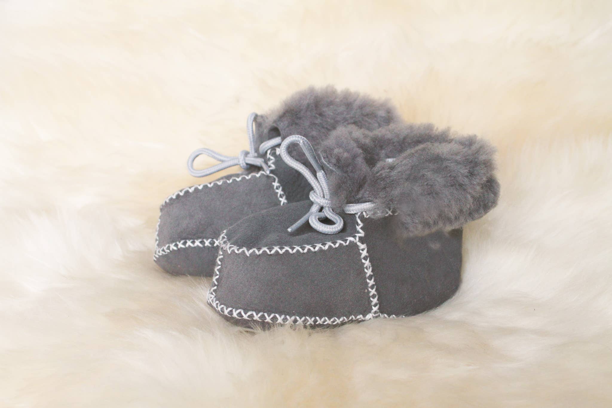 Eastern Counties Leather - Wholesale Booties - Kids - CSB  Sheepskin Lace-Up Baby Bootie Slipper6