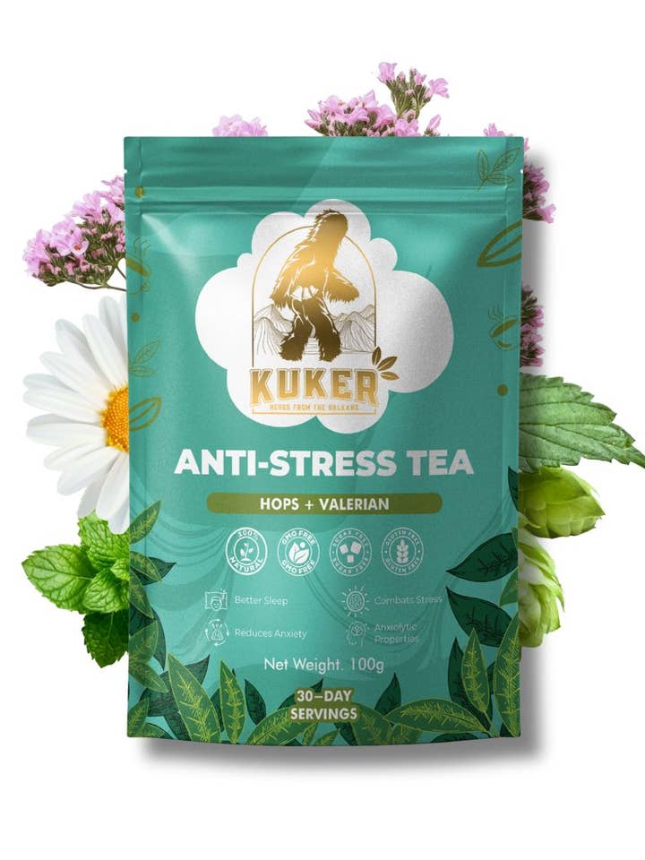 KUKER® Anti-Stress Tea 100g Loose Leaf | Relaxing Herbal Tea for Stress Relief & Anxiety for wholesale by KUKER LTD