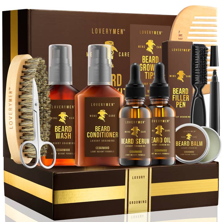 Lovery - Vente Soins pour barbe - LOVERYMEN Coffret Cadeau Élégant de Soin de Barbe Ultime 9 Pièces3