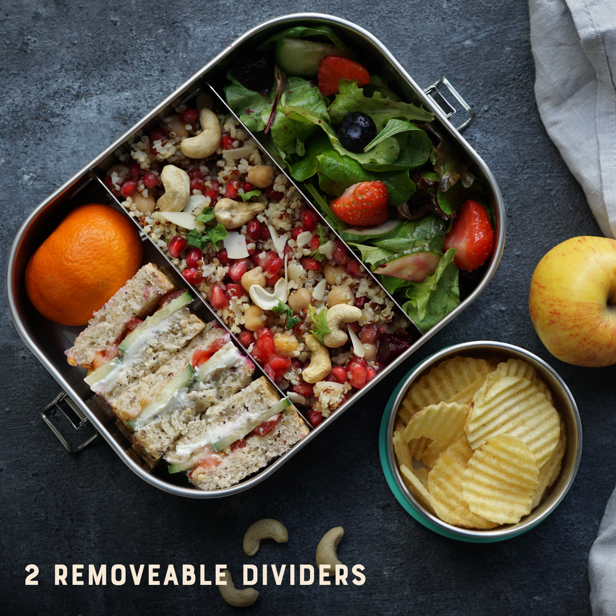 Moonmoon – wholesale Lunch bag/box – Stainless Steel Lunch Box | 1.4 Litre Leakproof Metal Bento 4