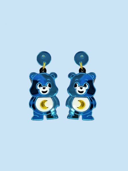 BLÅ AMORÖSA NALLEBJÖRN METAKRYLAT ÖRHÄNGEN för wholesale av Marronynegro