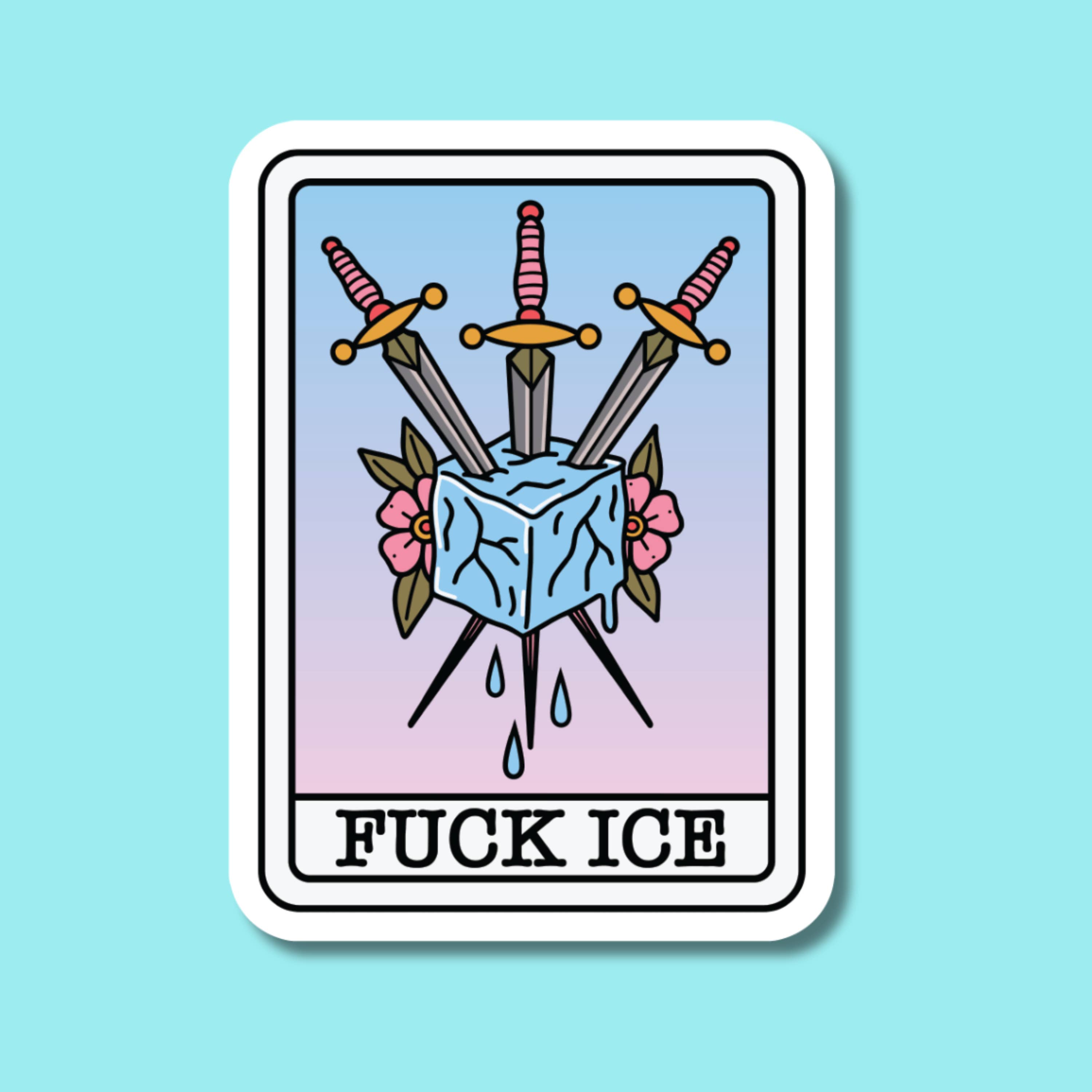 Indigo Maiden - Wholesale Sticker - Fuck Ice Tarot Sticker