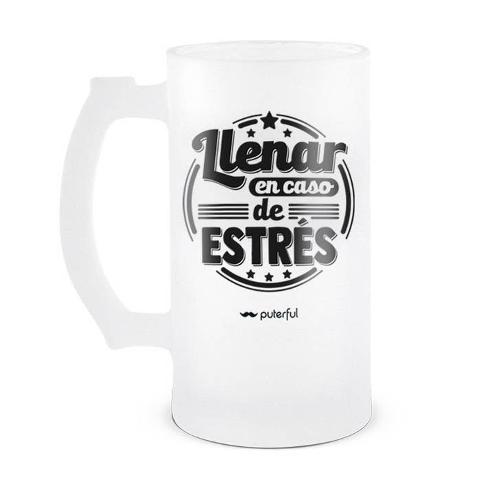 500ml Beer Mug - Fill in case of stress for wholesale by Puterful