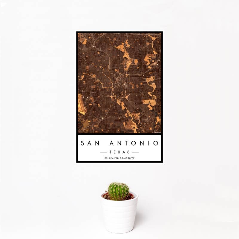 JACE.design - Wholesale Art Print - San Antonio TX Map Print Ember0