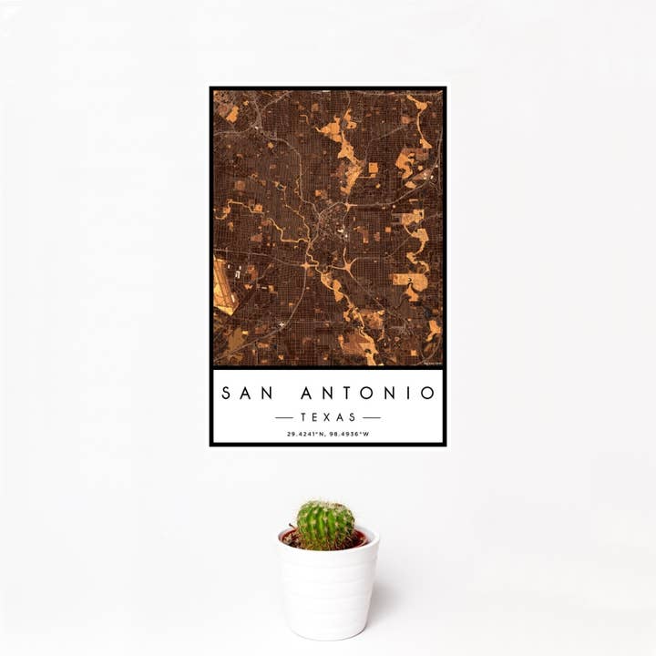 JACE.design - Wholesale Art Print - San Antonio TX Map Print Ember