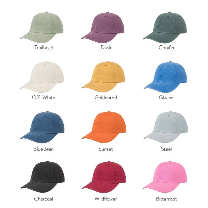 Colleen Goldhorn Creative Co - Wholesale Hat Accessory - Women's - CUSTOMIZABLE Happy Camper – Embroidered Vintage Dad Cap Hat1