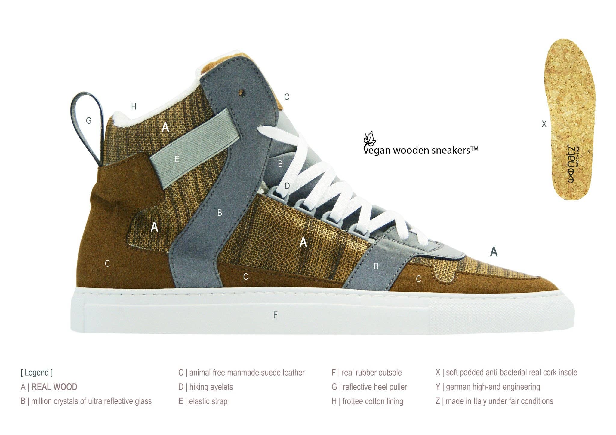 thies - Wholesale Lifestyle Sneakers - Unisex - nat-2™ Wooden Cube brown1