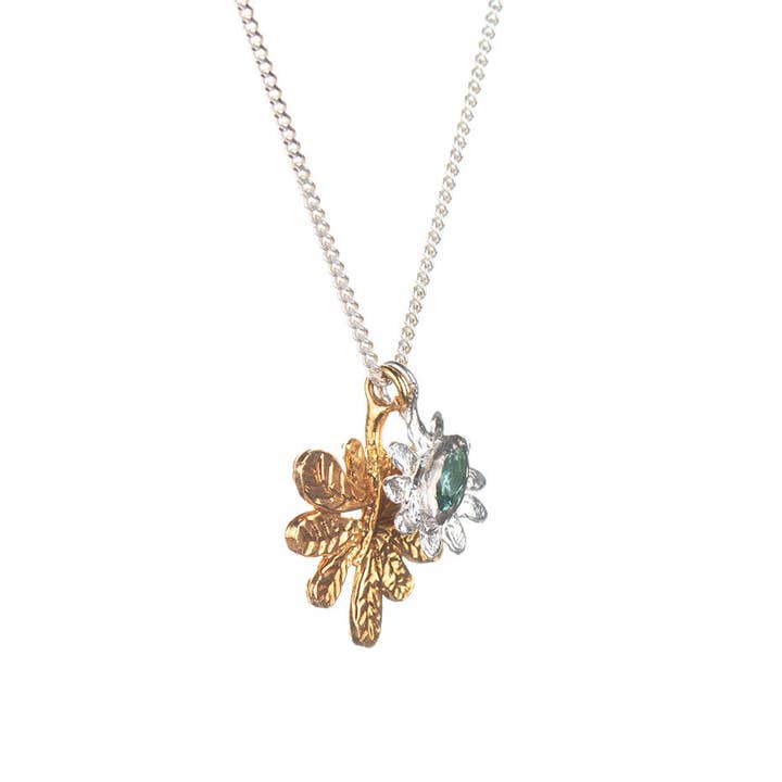 Amanda Coleman Jewelry - Venta al por mayor Collares con colgantes/abalorios - Collar de flor marquesa y hoja de Aralia