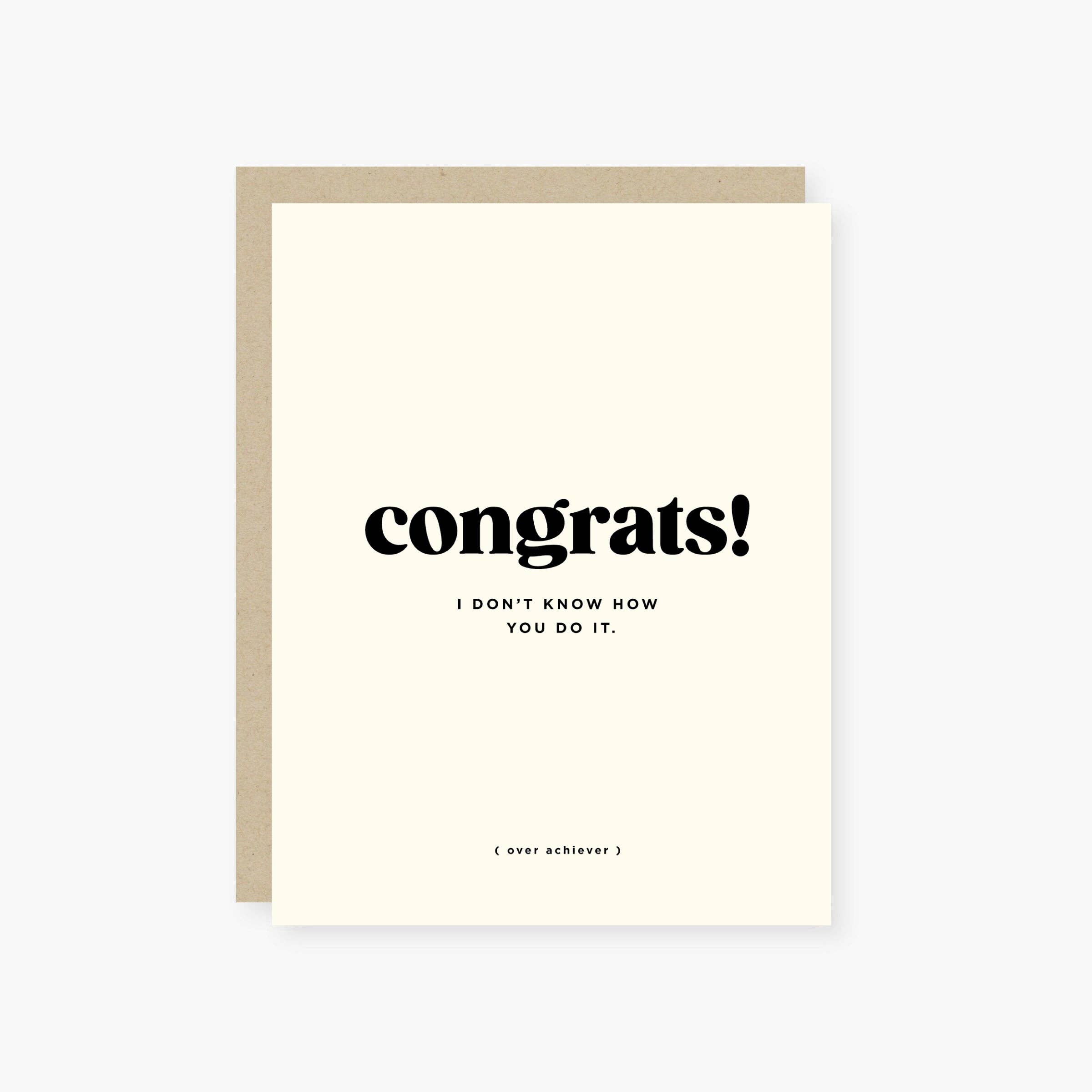2021 Co. - Wholesale Congratulations Card - congrats over achiever congratulations card