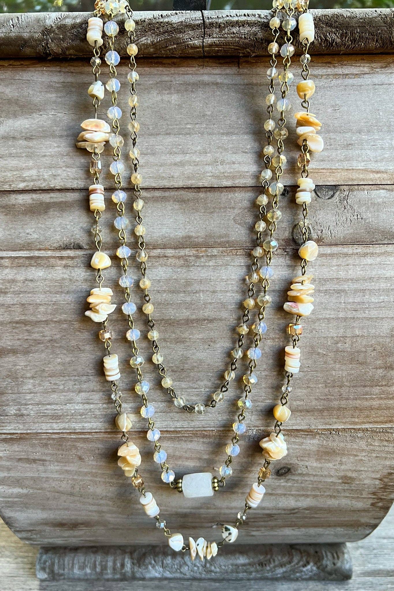 Dylan Designs - Wholesale Beaded/Pearl Necklace - Medina Necklace Beige5