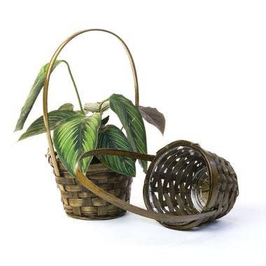 Buhi Imports - Wholesale Basket - 5 inch utility basket in stained and white1