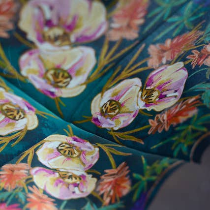 Tirzah Lane Art - Wholesale Scarf - Women's - Vivid Wildflowers Western Cowgirl Silk Wild Rag Scarf2