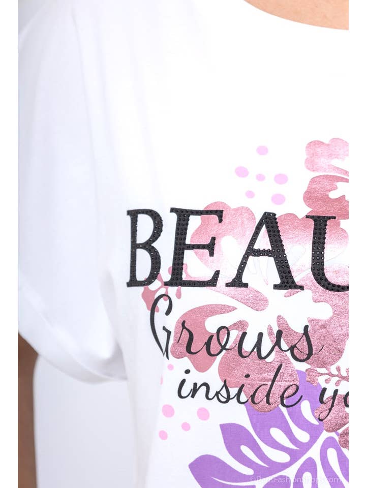 Attrait Paris - Wholesale Screen Printed T-Shirt - Women's - Printed cotton T-shirt You are precious Plus size