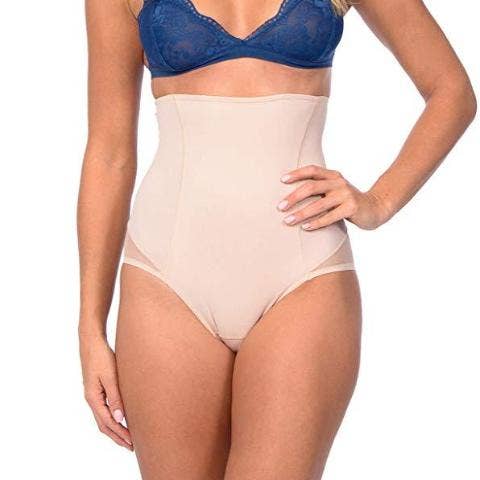 Hi Waist Shaper with Targeted Double Front Panel for Smooth Shaping Nude for wholesale by Body Beautiful Shapewear