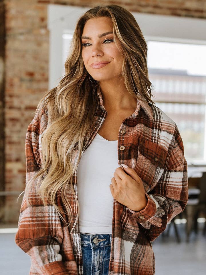 Kelsea Plaid Shacket | S-2XL for wholesale by Liam & Company